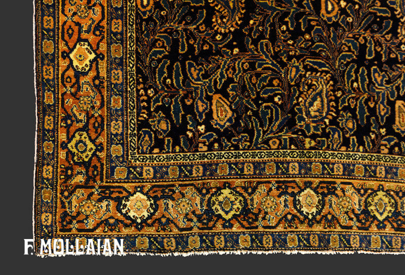 Antique Persian Warp Silk and Part Silk Senneh Rug n°:42923917